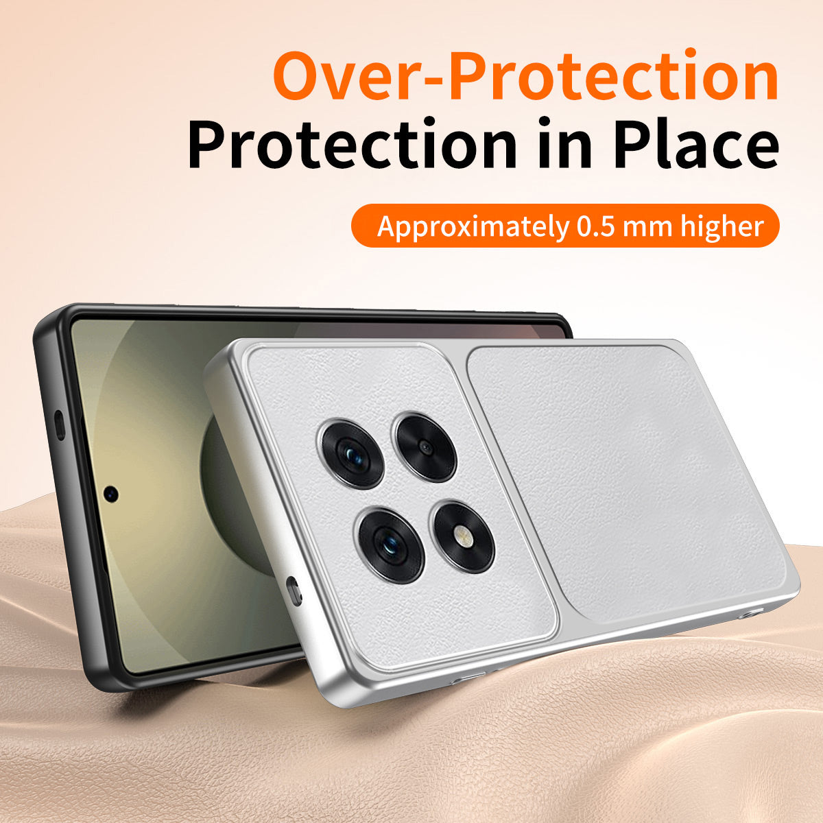 WANLONFENG for Xiaomi Redmi Note 14 Pro+ 5G XYP Series Case Lambskin Texture PC TPU Precise Cutouts Phone Cover with 2Pcs Tempered Glass Film