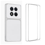 WANLONFENG for Xiaomi Redmi Note 14 Pro+ 5G XYP Series Case Lambskin Texture PC TPU Precise Cutouts Phone Cover with 2Pcs Tempered Glass Film