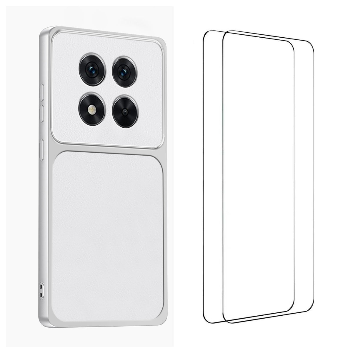 WANLONFENG for Xiaomi Redmi Note 14 Pro+ 5G XYP Series Case Lambskin Texture PC TPU Precise Cutouts Phone Cover with 2Pcs Tempered Glass Film