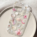 For iPhone 12 Pro Max Case Floral Starfish Shell Pattern Clear TPU Protective Phone Cover