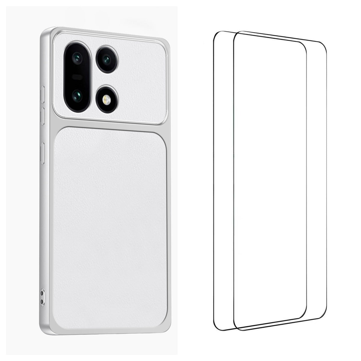 WANLONFENG for OnePlus 15 5G XYP Series Case Lambskin Texture PC TPU Precise Cutouts Phone Cover with 2Pcs Tempered Glass Film
