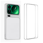 WANLONFENG for Xiaomi 17 Pro Max XYP Series Case Lambskin Texture Shockproof PC TPU Hybrid Protective Cover with 2Pcs Tempered Glass Film