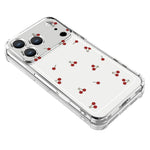For iPhone 17 Pro Max Case Cherry Pattern Four Corner Protection Clear TPU Phone Cover