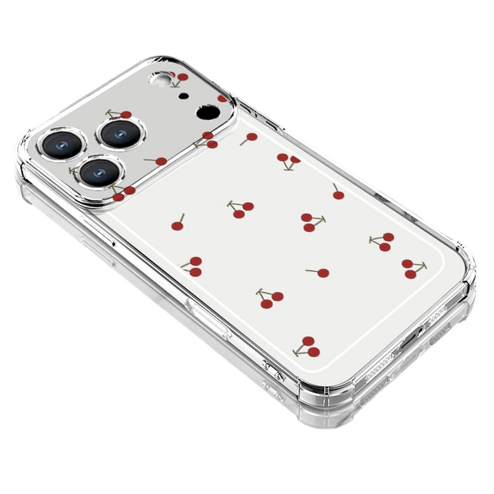 For iPhone 17 Pro Max Case Cherry Pattern Four Corner Protection Clear TPU Phone Cover