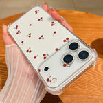 For iPhone 17 Pro Max Case Cherry Pattern Four Corner Protection Clear TPU Phone Cover