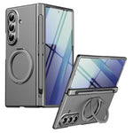 For Samsung Galaxy Z Fold8 Ultra Rotary Kickstand PC Phone Cover with Tempered Glass Film / Stylus