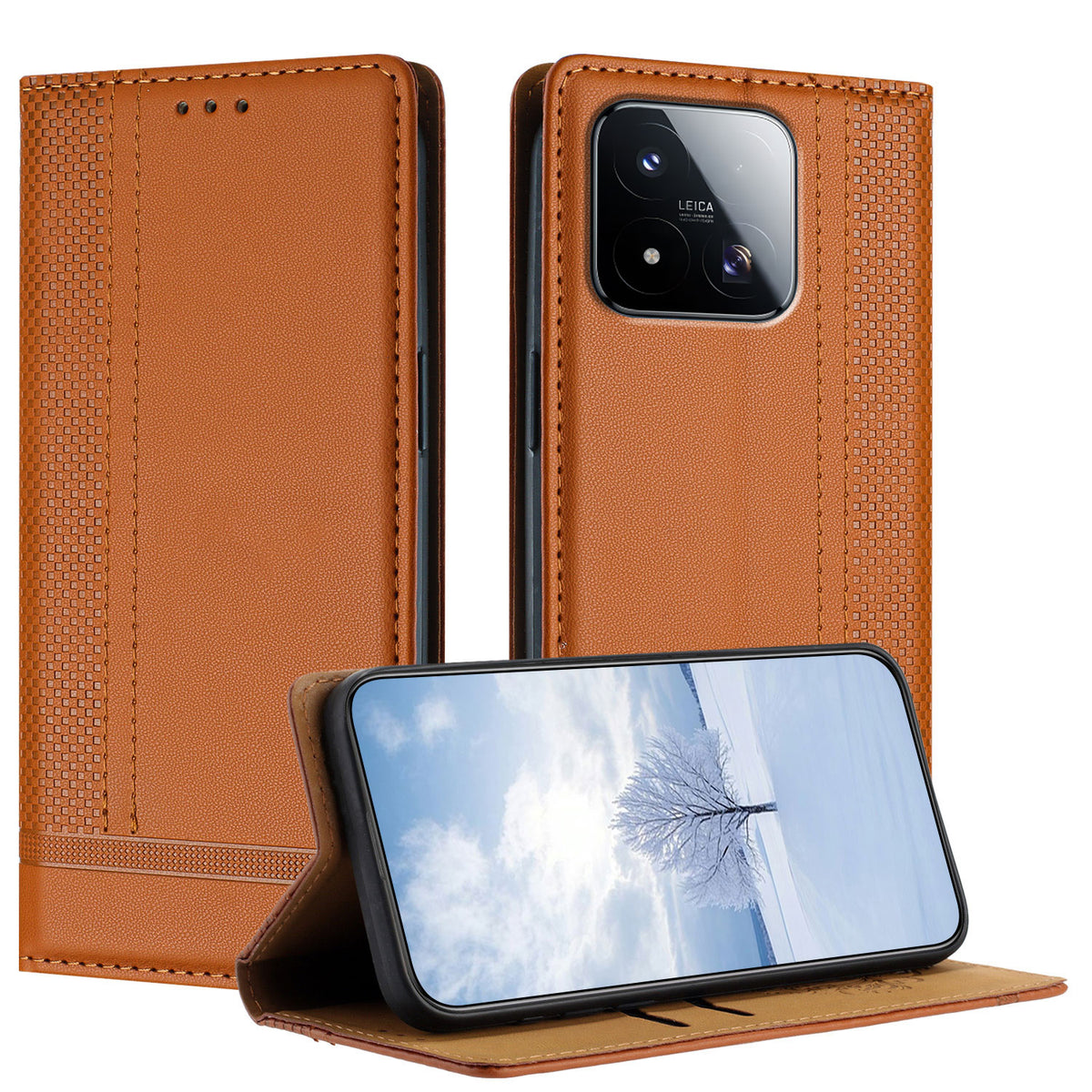 For Xiaomi 17 Max Case L-Shaped Grid Pattern Leather Stand Phone Cover with Card Slots