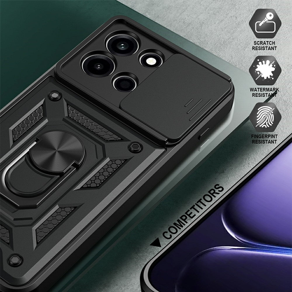 AMORUS For OnePlus Nord 6 5G Case Kickstand PC + TPU Phone Cover with Camera Lens Slider