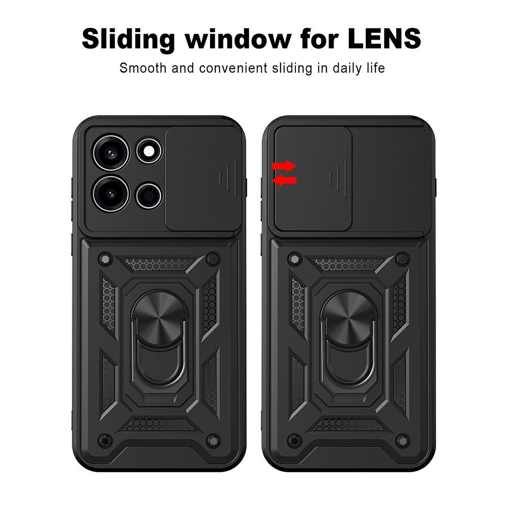 AMORUS For OnePlus Nord 6 5G Case Kickstand PC + TPU Phone Cover with Camera Lens Slider