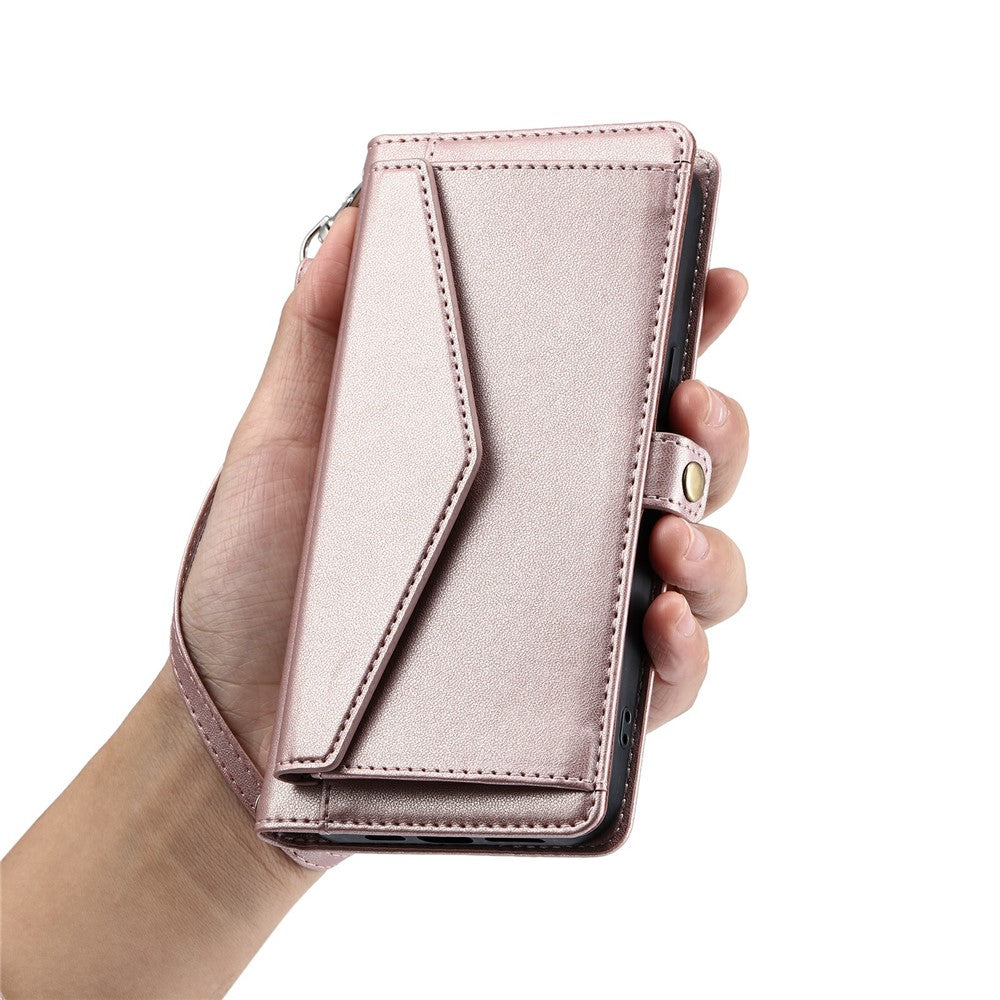 Til Motorola Moto G37 5G / G47 5G Lædercover med håndledsrem Pung Stand Telefoncover