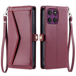 Til Motorola Moto G37 5G / G47 5G Lædercover med håndledsrem Pung Stand Telefoncover