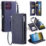 Til Motorola Moto G37 5G / G47 5G etui TPU + PU læder pung telefoncover med håndledsrem