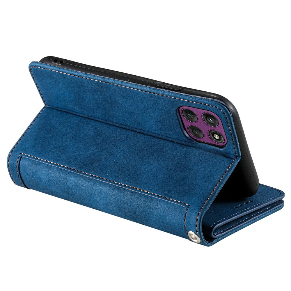 For Motorola Moto G37 5G / G47 5G Case 9 Card Slots Zipper Wallet PU Leather Phone Cover with Wrist Strap
