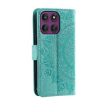 For Motorola Moto G37 Power 5G Stand Case Imprinted Totem PU Leather Wallet Phone Cover with Wrist Strap