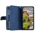 For Motorola Moto G37 Power 5G Case 9 Card Slots Zipper Wallet PU Leather Phone Cover with Wrist Strap