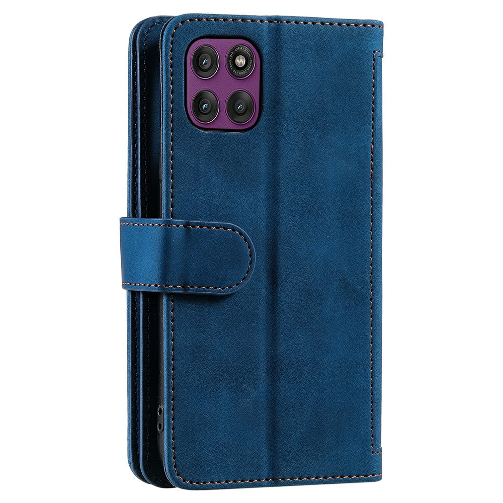For Motorola Moto G37 Power 5G Case 9 Card Slots Zipper Wallet PU Leather Phone Cover with Wrist Strap