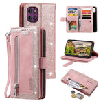 For Motorola Moto G37 Power 5G Case 9 Card Slots Zipper Wallet PU Leather Phone Cover with Wrist Strap