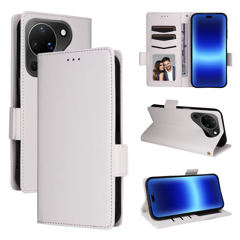 For Huawei Pura 90 Case Litchi Texture Wallet Leather Phone Cover with Wrist Strap