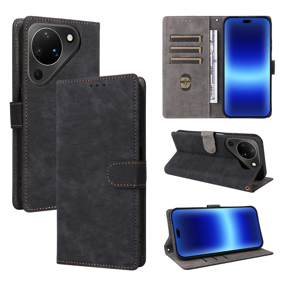 For Huawei Pura 90 Case Wallet RFID Blocking PU Leather Phone Cover Stand with Strap