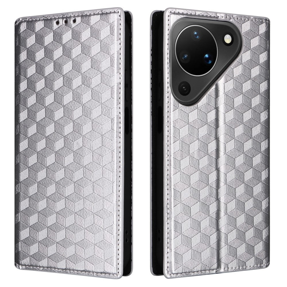For Huawei Pura 90 Case Wallet Rhombus Imprinted PU Leather Phone Cover
