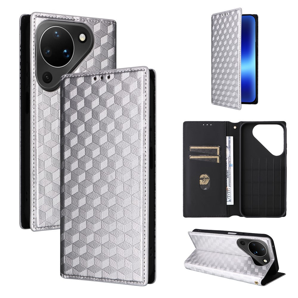 For Huawei Pura 90 Case Wallet Rhombus Imprinted PU Leather Phone Cover
