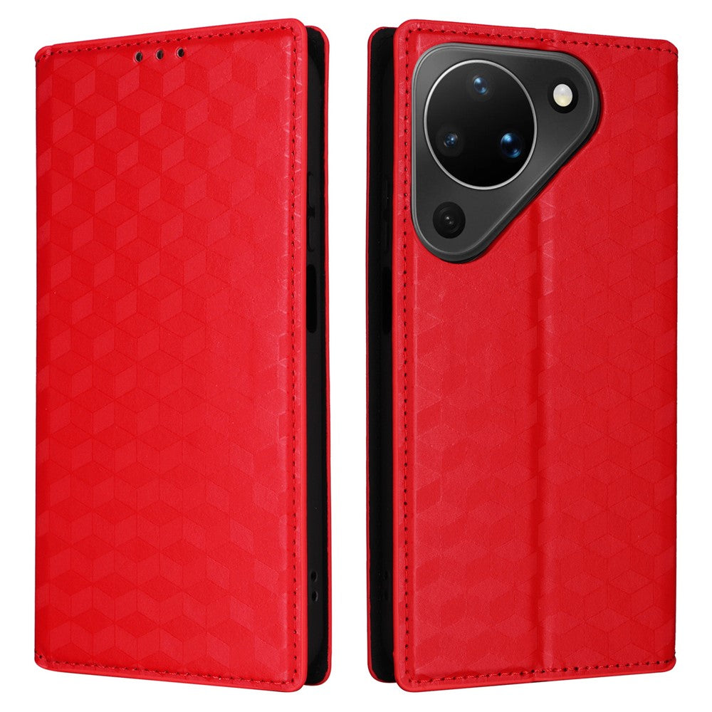 For Huawei Pura 90 Case Wallet Rhombus Imprinted PU Leather Phone Cover