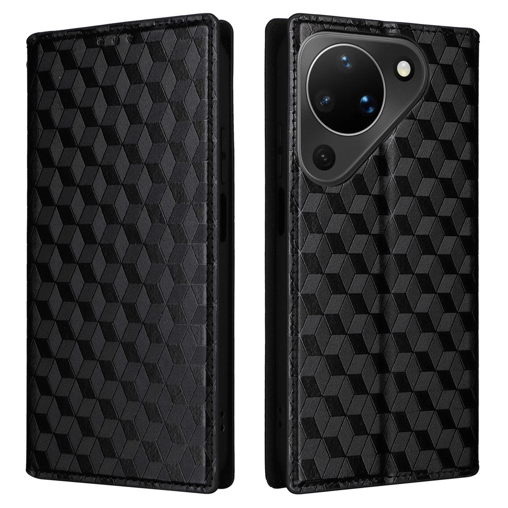 For Huawei Pura 90 Case Wallet Rhombus Imprinted PU Leather Phone Cover