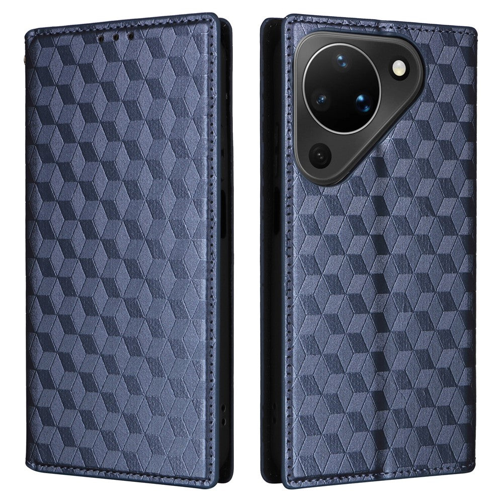 For Huawei Pura 90 Case Wallet Rhombus Imprinted PU Leather Phone Cover