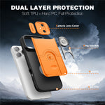 For iPhone 17 Pro Max Case with Slide Camera Cover Kickstand PC + TPU Protective Phone Shell