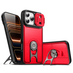 For iPhone 17 Pro Max Case with Slide Camera Cover Kickstand PC + TPU Protective Phone Shell