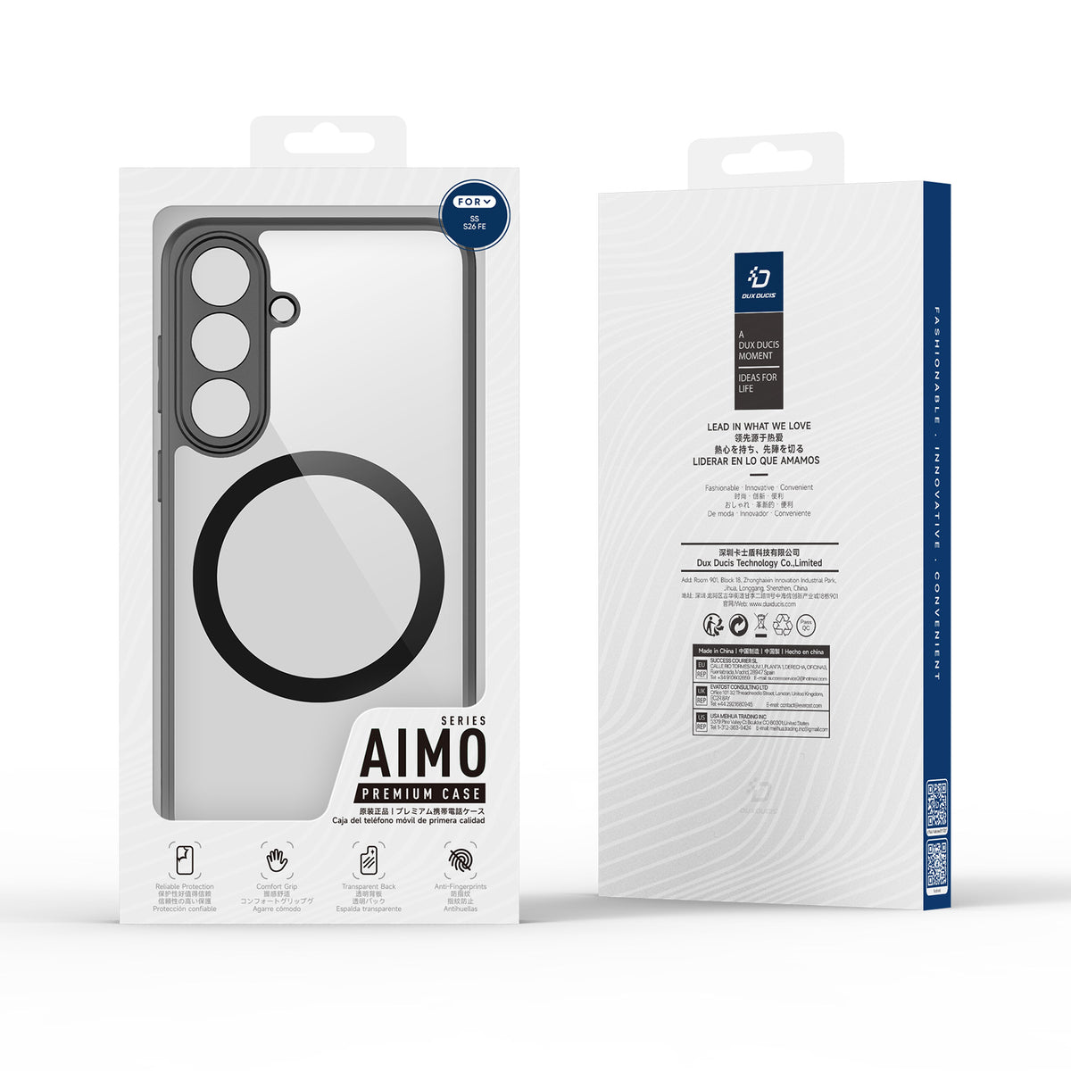 DUX DUCIS for Samsung Galaxy S26 FE Aimo Series Magnetic Case PC + TPU Clear Back Phone Cover (REACH Certification)