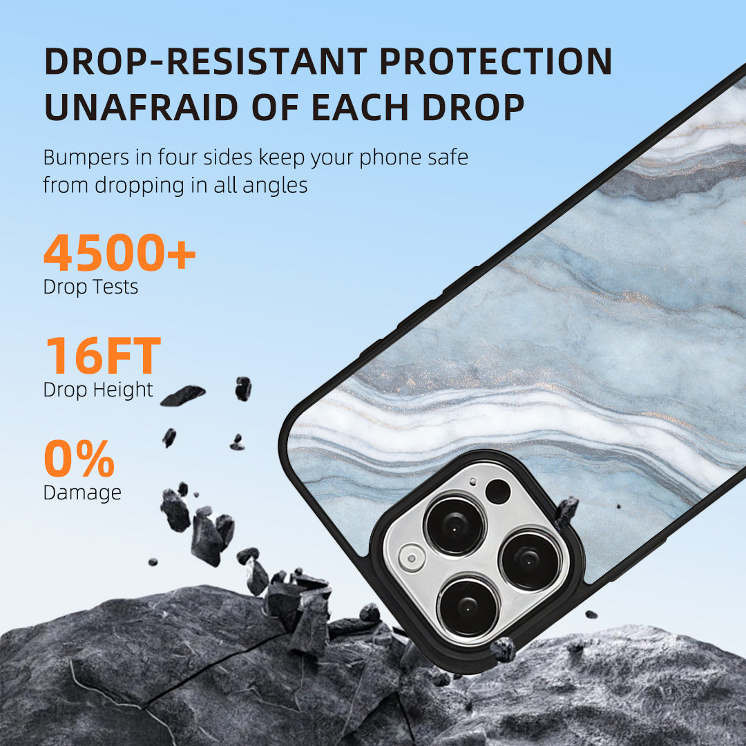 EYCASE til iPhone 15 Pro Magnetisk Cover Marmor Mønster TPU + Akryl Stødsikkert Telefoncover