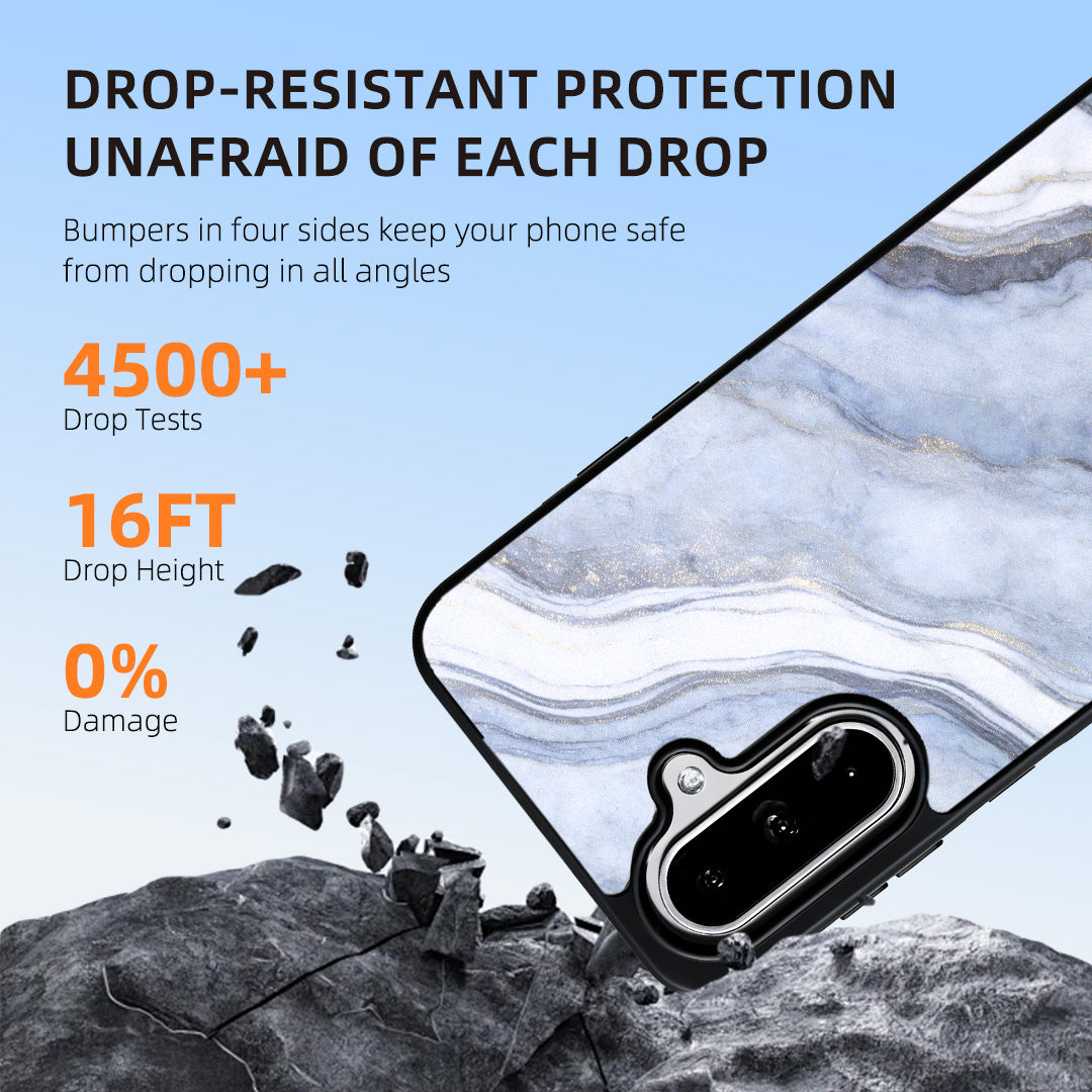 EYCASE for Samsung Galaxy A37 5G Magnetic Case Marble Pattern TPU + Acrylic Shockproof Phone Cover