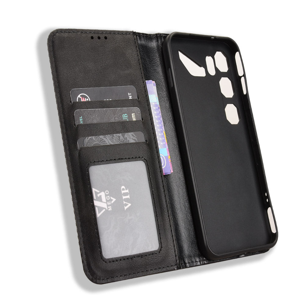 Til ZTE nubia Neo 5 GT 5G Læder Cover Pung Stativ Retro Tekstur Telefoncover