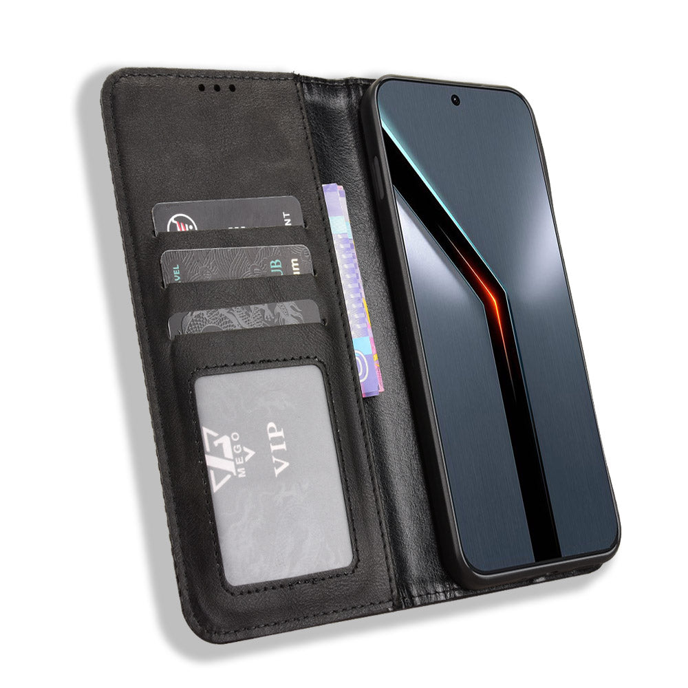 Til ZTE nubia Neo 5 GT 5G Læder Cover Pung Stativ Retro Tekstur Telefoncover