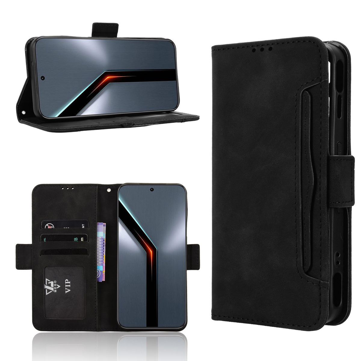 Til ZTE nubia Neo 5 GT 5G Læder Cover Telefon Pung Etui med Flere Kortlommer