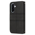 For Samsung Galaxy A27 5G Case Wallet Skin-Touch Leather Imprinted Phone Cover with Wrist Strap