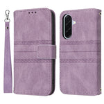 For Samsung Galaxy A27 5G Case Wallet Skin-Touch Leather Imprinted Phone Cover with Wrist Strap