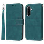For Samsung Galaxy A27 5G Case Wallet Skin-Touch Leather Imprinted Phone Cover with Wrist Strap