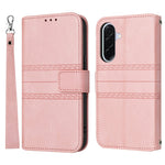 For Samsung Galaxy A27 5G Case Wallet Skin-Touch Leather Imprinted Phone Cover with Wrist Strap