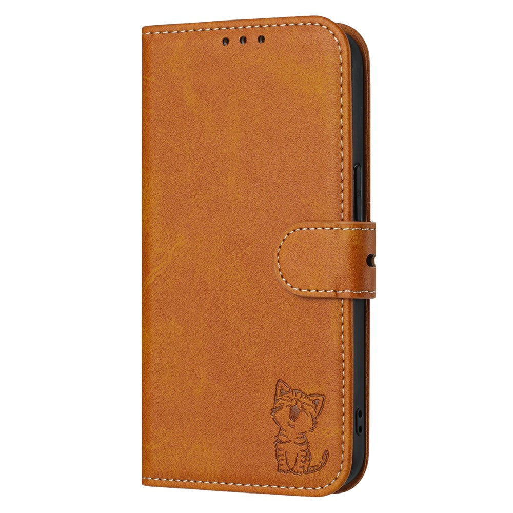 For Samsung Galaxy A27 5G Case Happy Cat Pattern Imprinted Leather Wallet Phone Cover