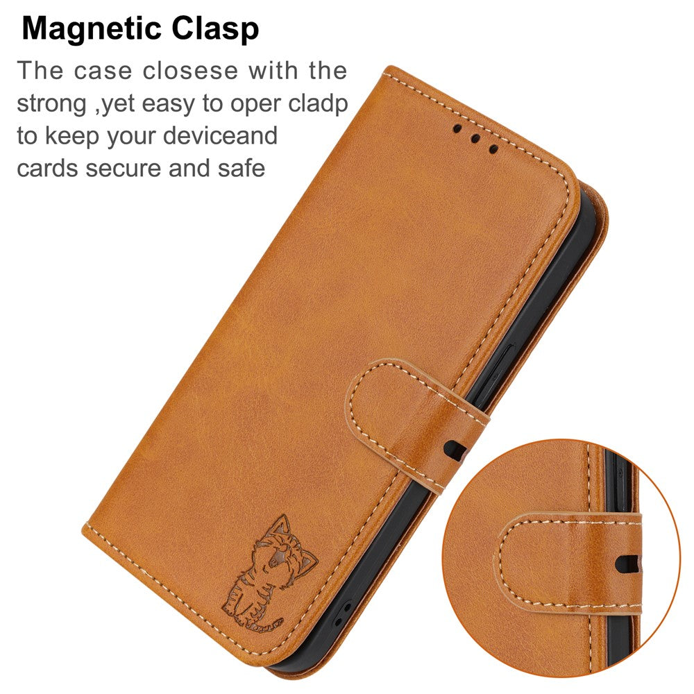For Samsung Galaxy A27 5G Case Happy Cat Pattern Imprinted Leather Wallet Phone Cover