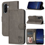 For Samsung Galaxy A27 5G Case Happy Cat Pattern Imprinted Leather Wallet Phone Cover