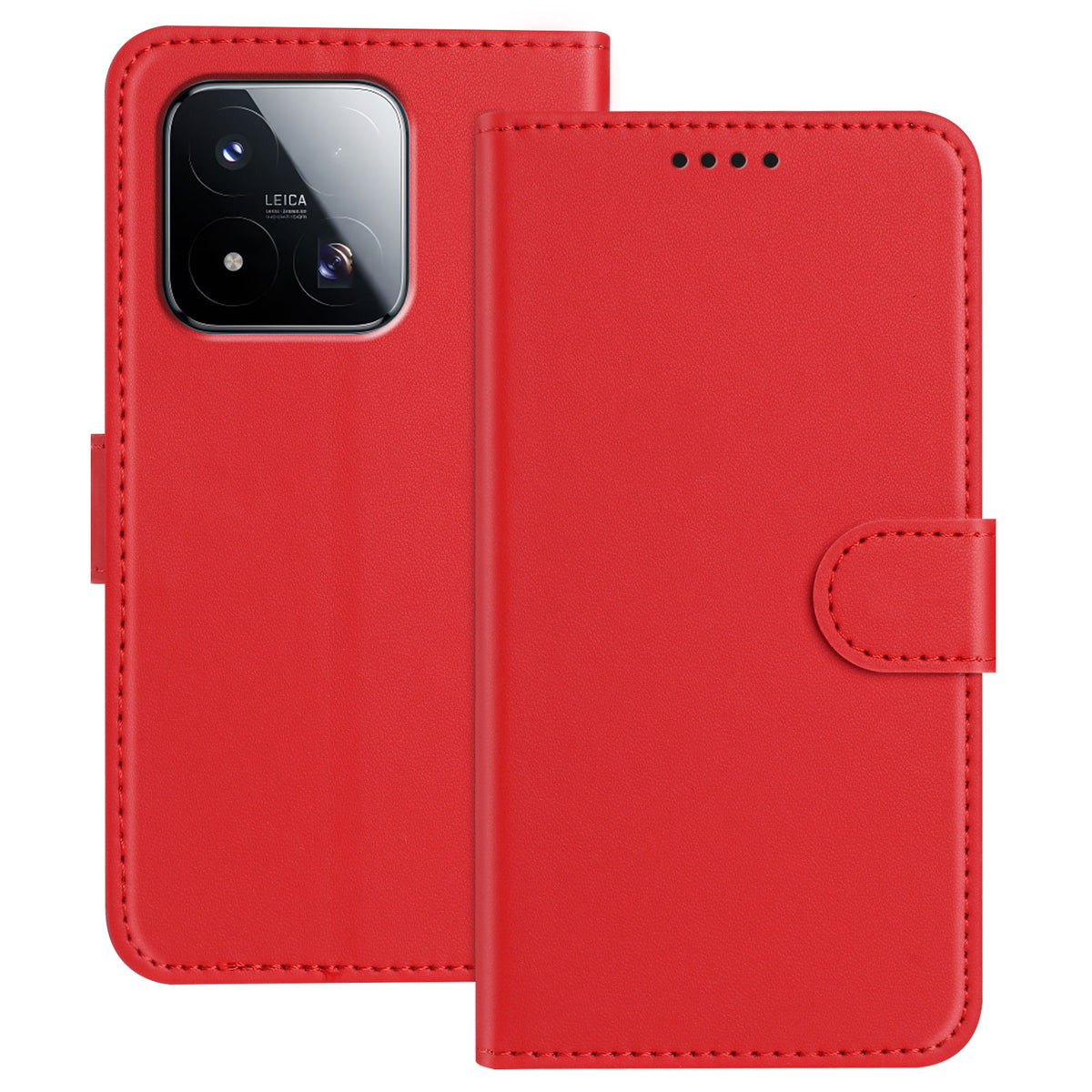 For Xiaomi 17 Max Leather Case Wallet Stand Solid Color Anti Drop Phone Cover