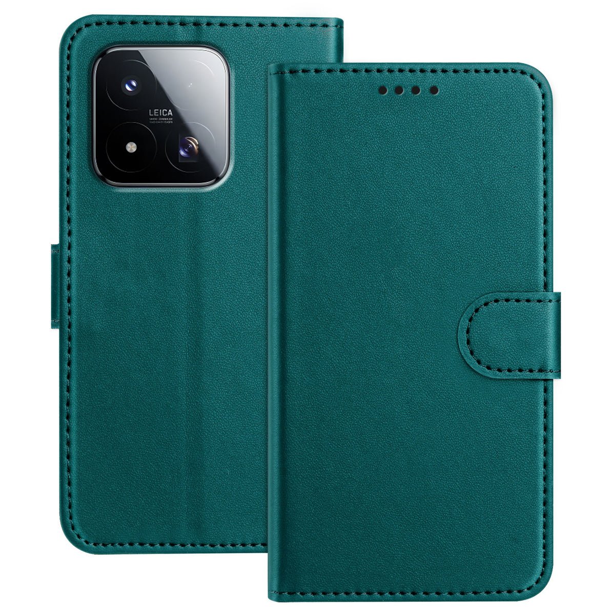For Xiaomi 17 Max Leather Case Wallet Stand Solid Color Anti Drop Phone Cover