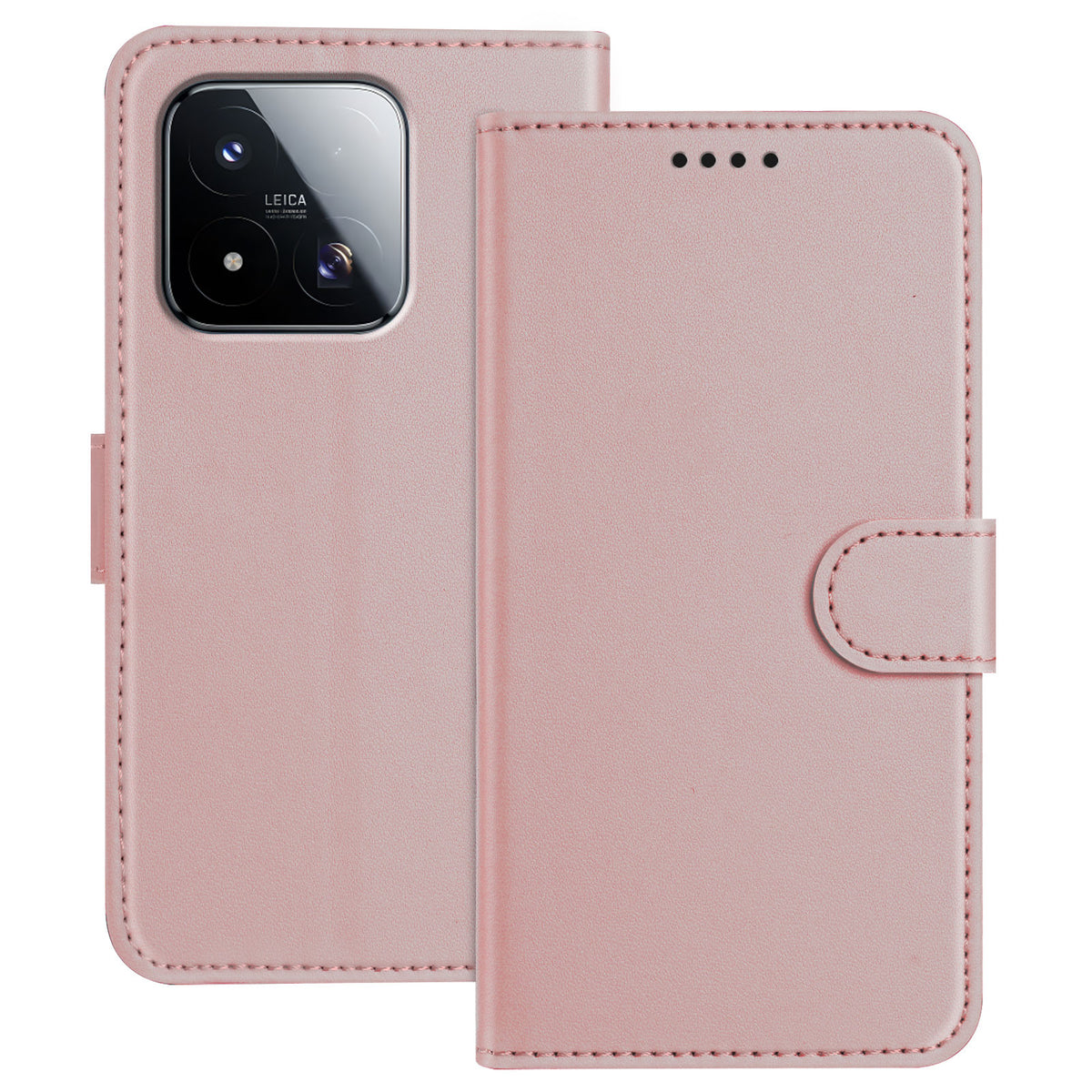 For Xiaomi 17 Max Leather Case Wallet Stand Solid Color Anti Drop Phone Cover