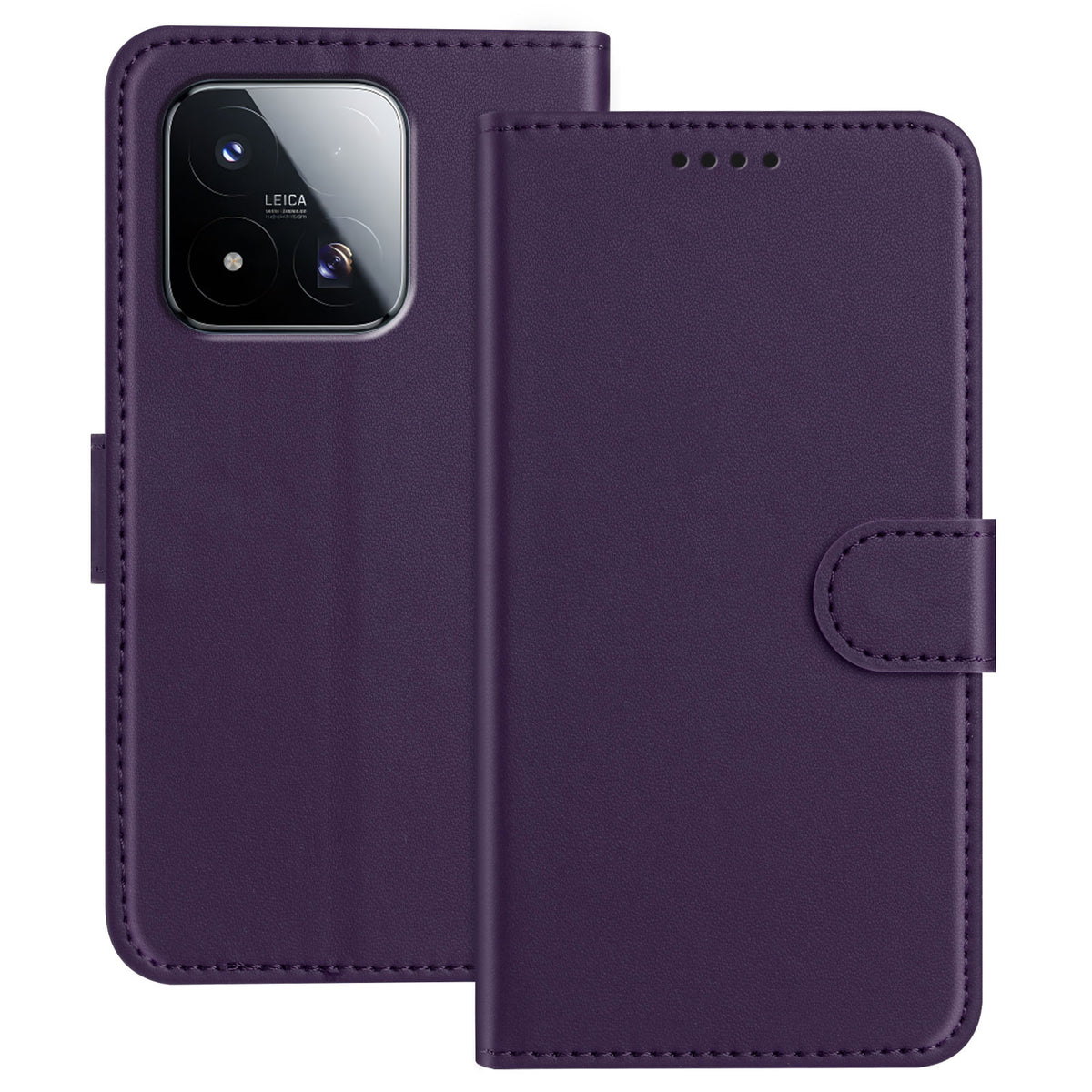 For Xiaomi 17 Max Leather Case Wallet Stand Solid Color Anti Drop Phone Cover