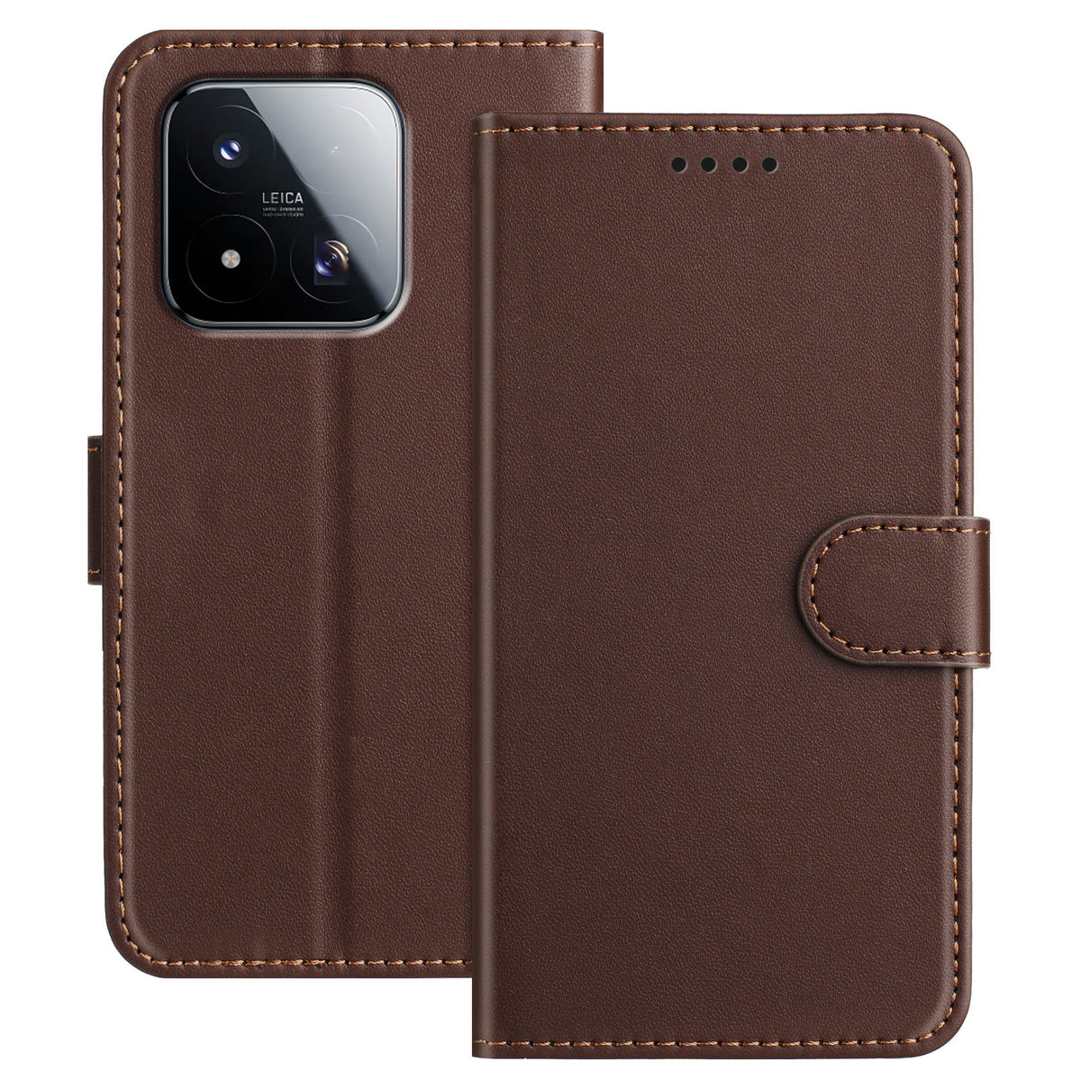 For Xiaomi 17 Max Leather Case Wallet Stand Solid Color Anti Drop Phone Cover