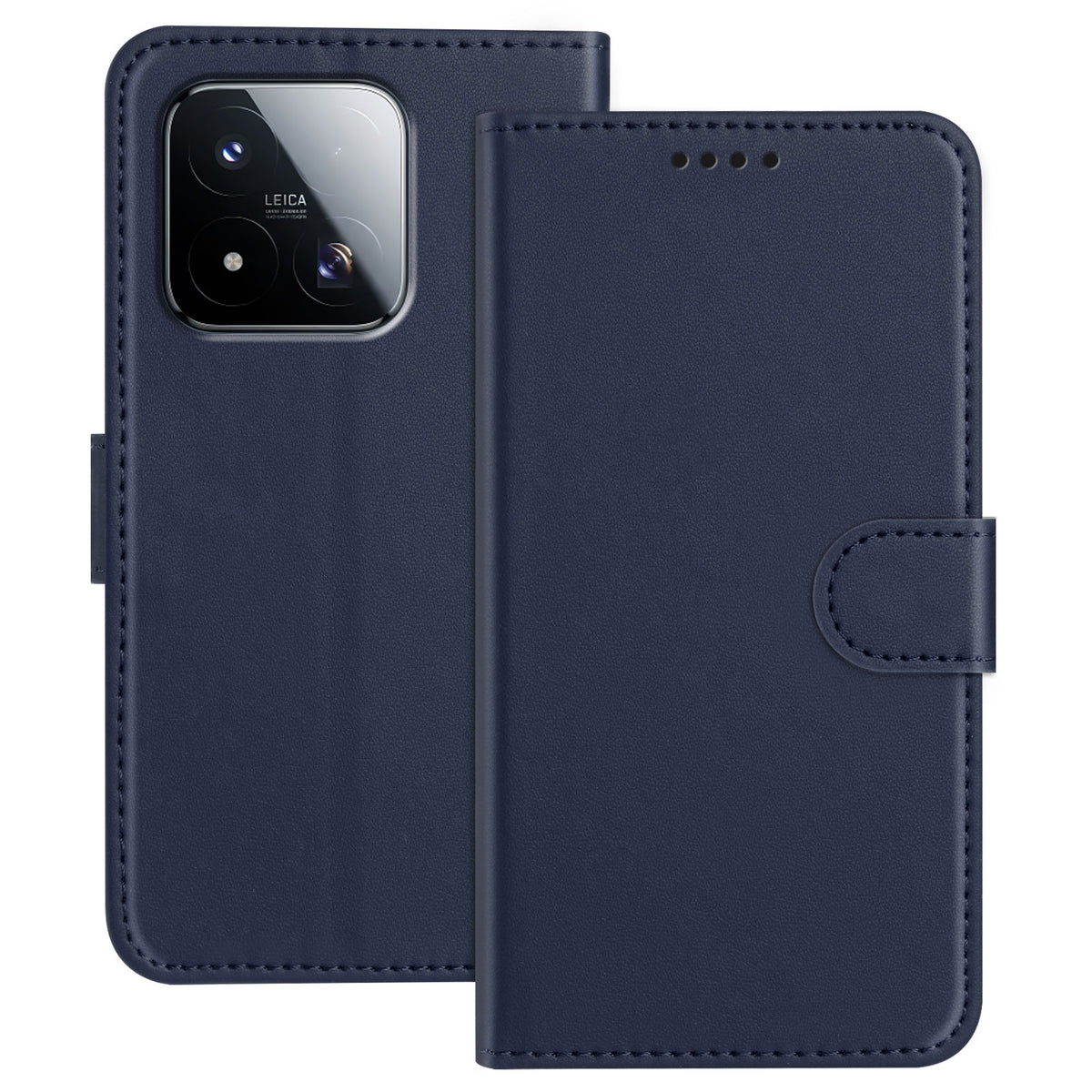 For Xiaomi 17 Max Leather Case Wallet Stand Solid Color Anti Drop Phone Cover
