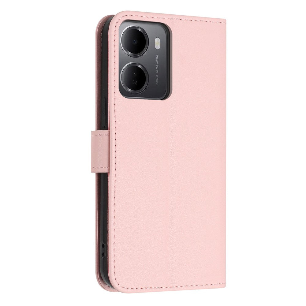 Xiaomi Redmi 15a 5G-skal Glitter Fjäril Blixtlåsficka Stativ Lädermobilskal med Handrem / Axelrem